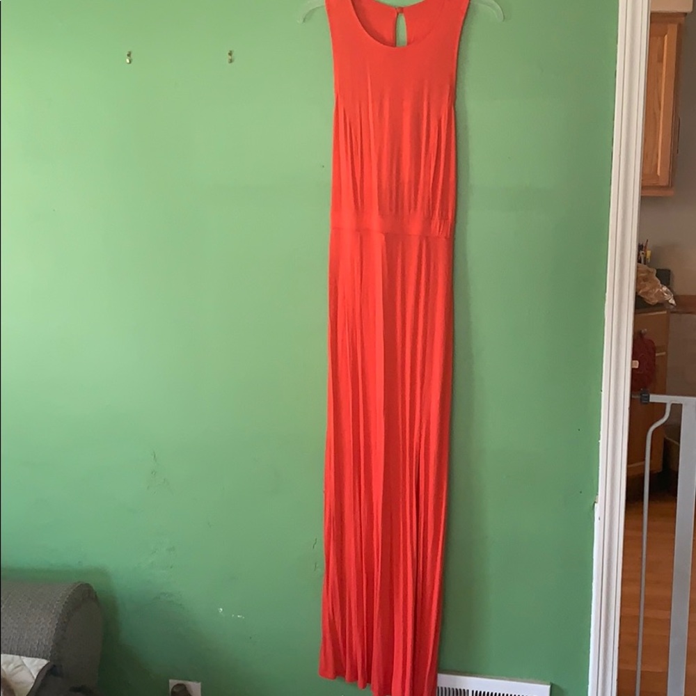 Long red dress